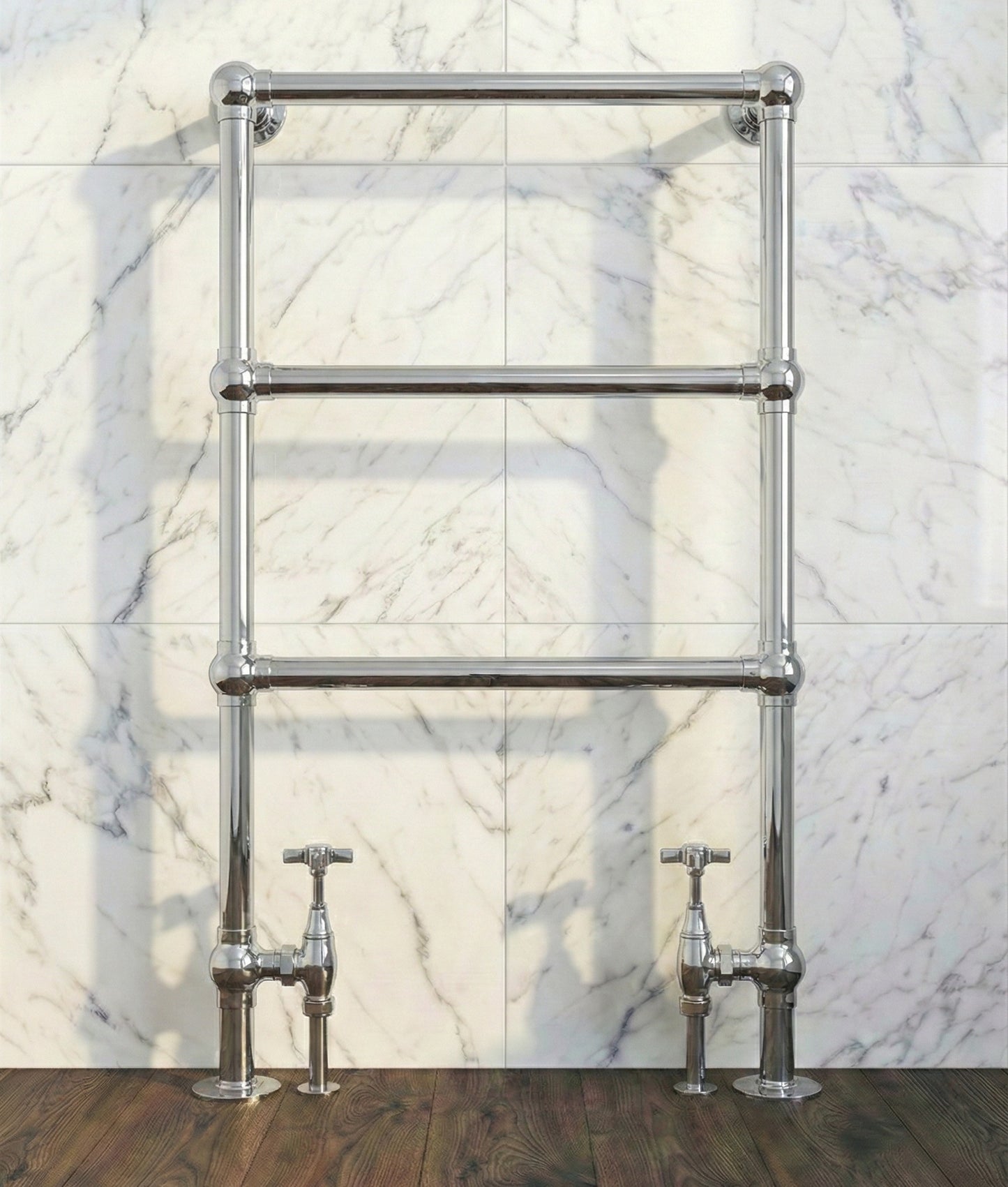 Fairford Winchester 966 x 673mm Chrome Floor Standing Towel Rail