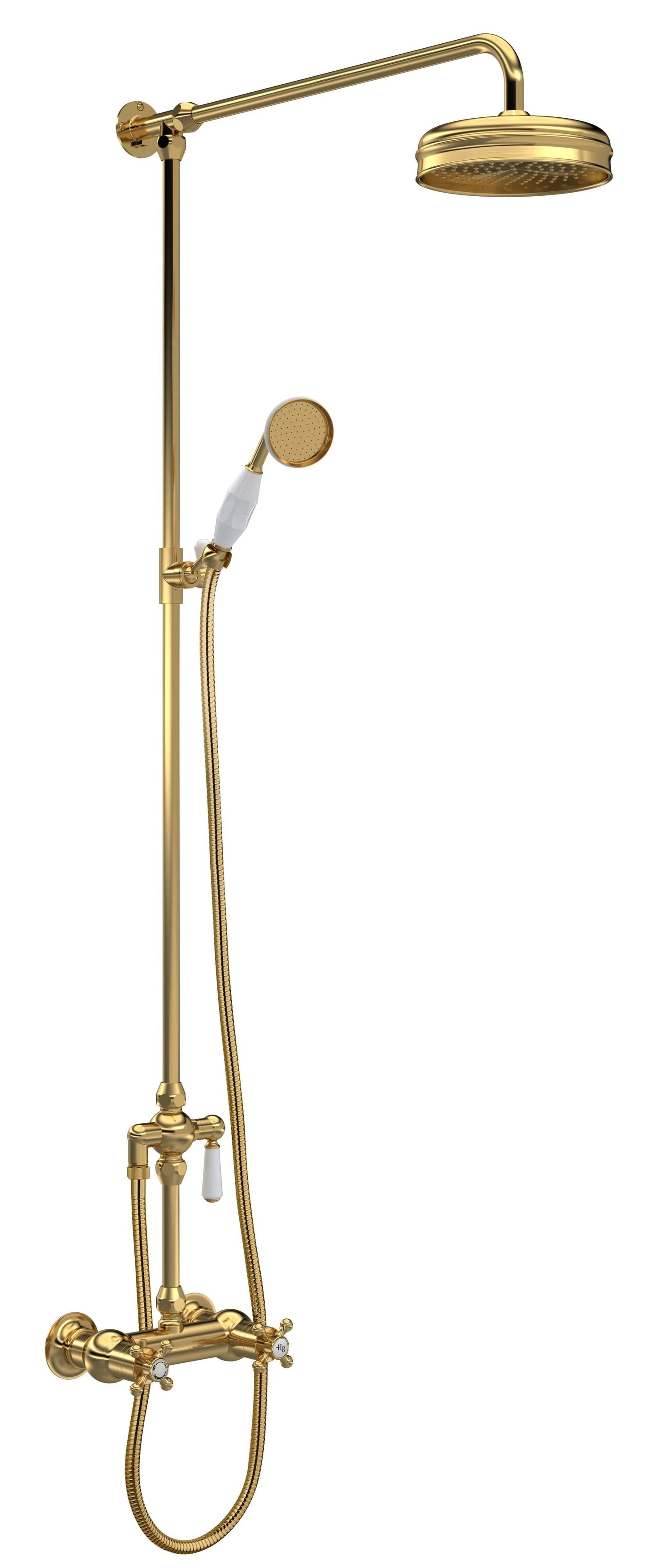 Fairford Winchester Brushed Brass Single Outlet Bar Valve Shower Kit