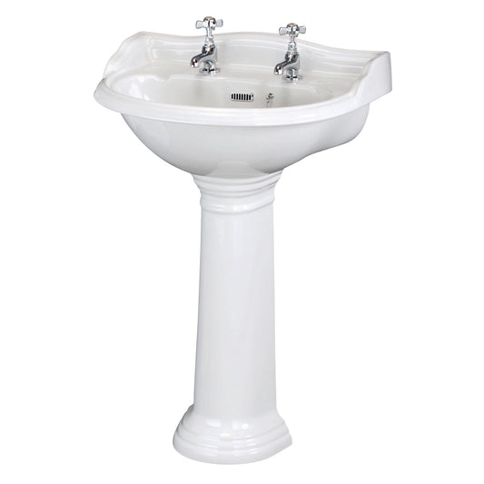 Fairford Winchester Pro 600mm 2 Tap Hole Basin and Pedestal