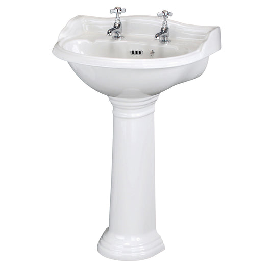 Fairford Winchester Pro 500mm 2 Tap Hole Basin and Pedestal
