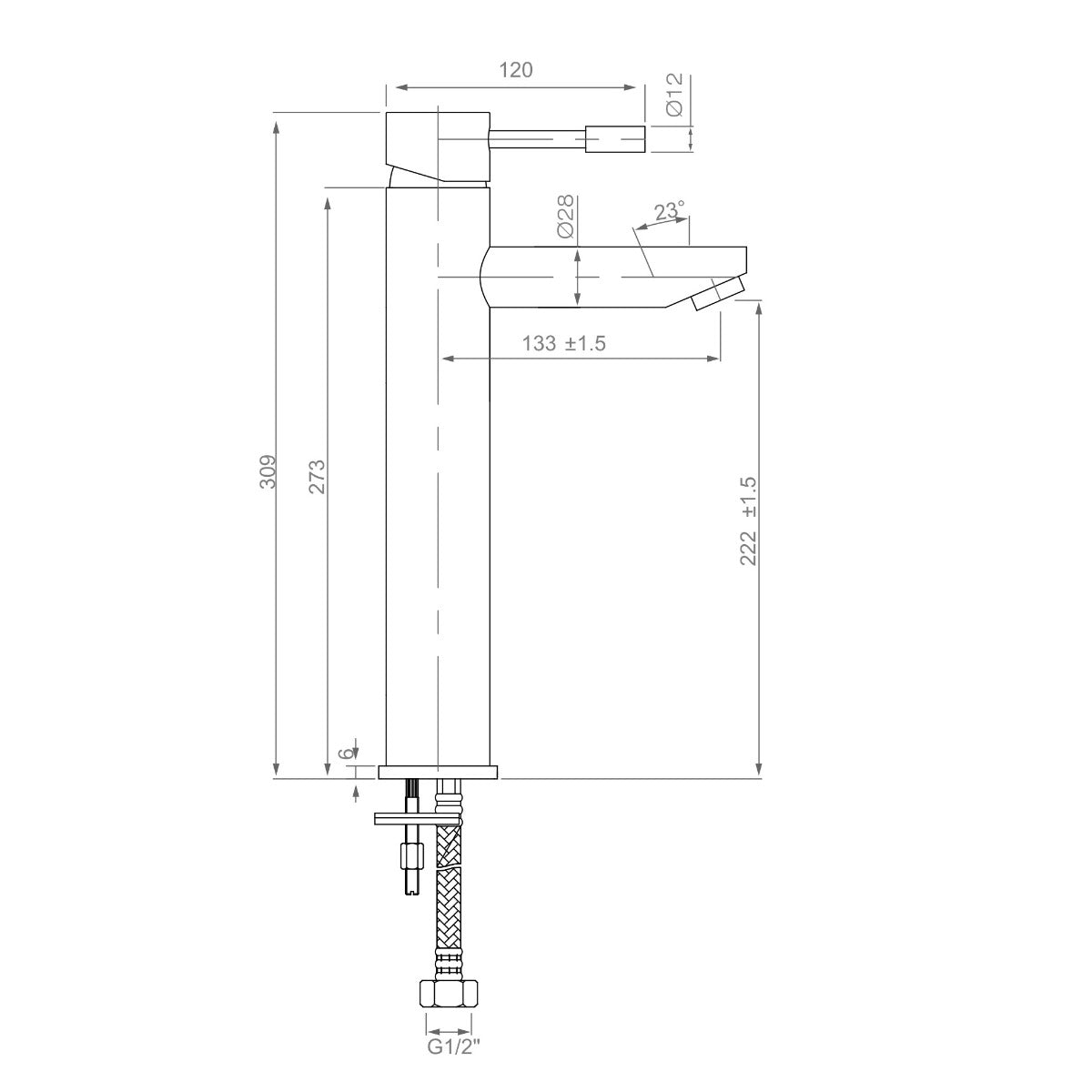 Fairford Dayna High Rise Basin Mixer