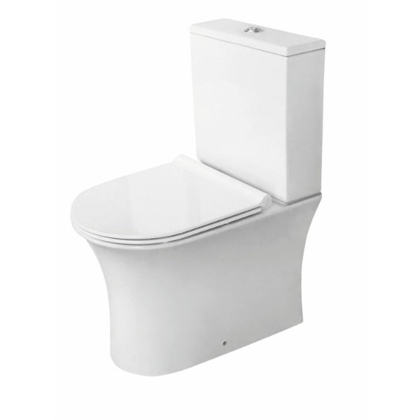 Fairford Tiene Rimless Closed Back Close Coupled Toilet with Wrapover Soft Close Seat