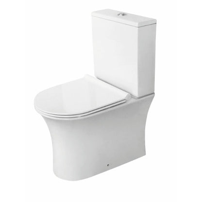 Fairford Tiene Rimless Closed Back Close Coupled Toilet with Wrapover Soft Close Seat