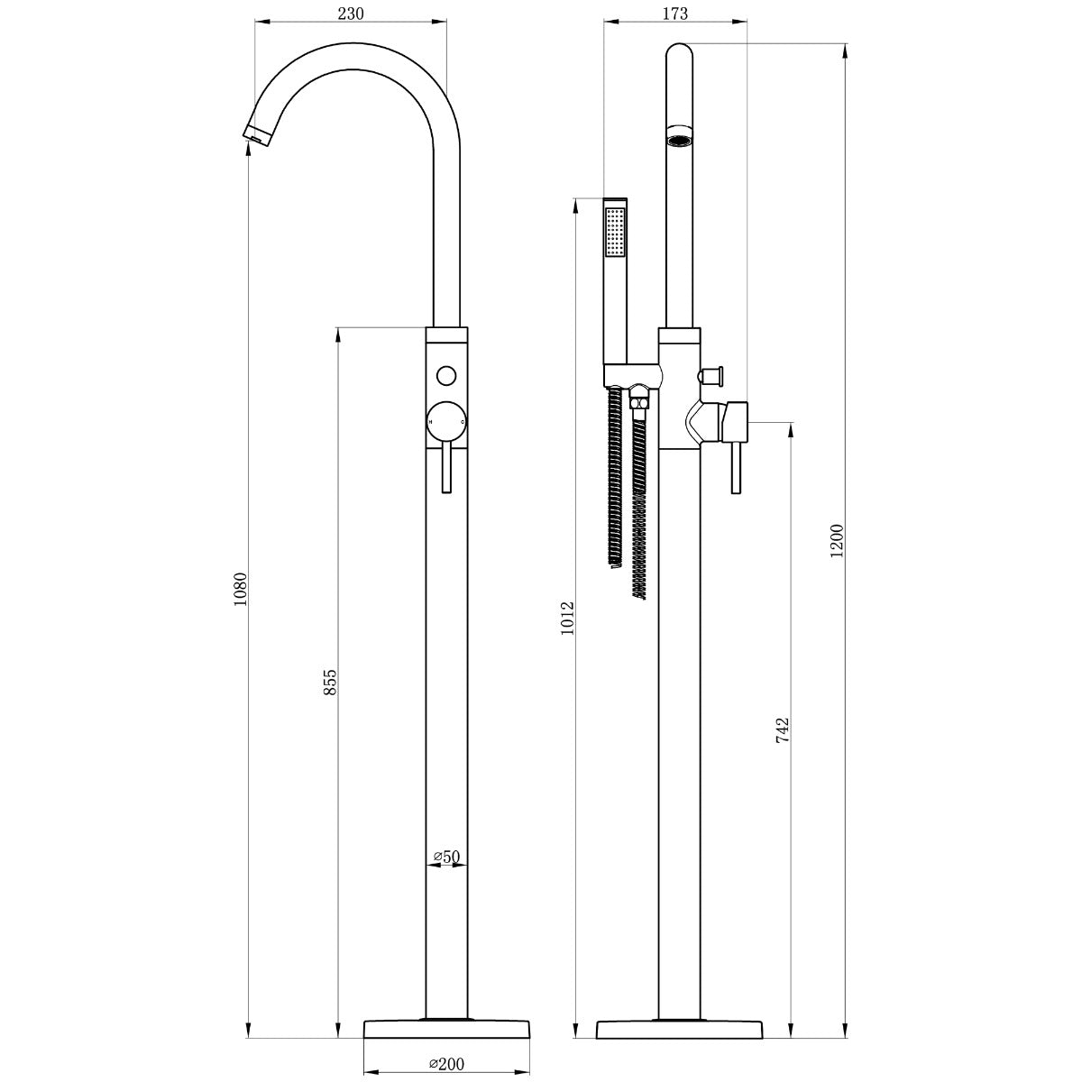 Fairford Element Freestanding Bath Shower Mixer
