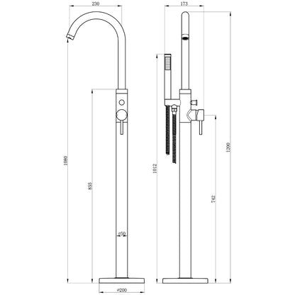 Fairford Element Freestanding Bath Shower Mixer