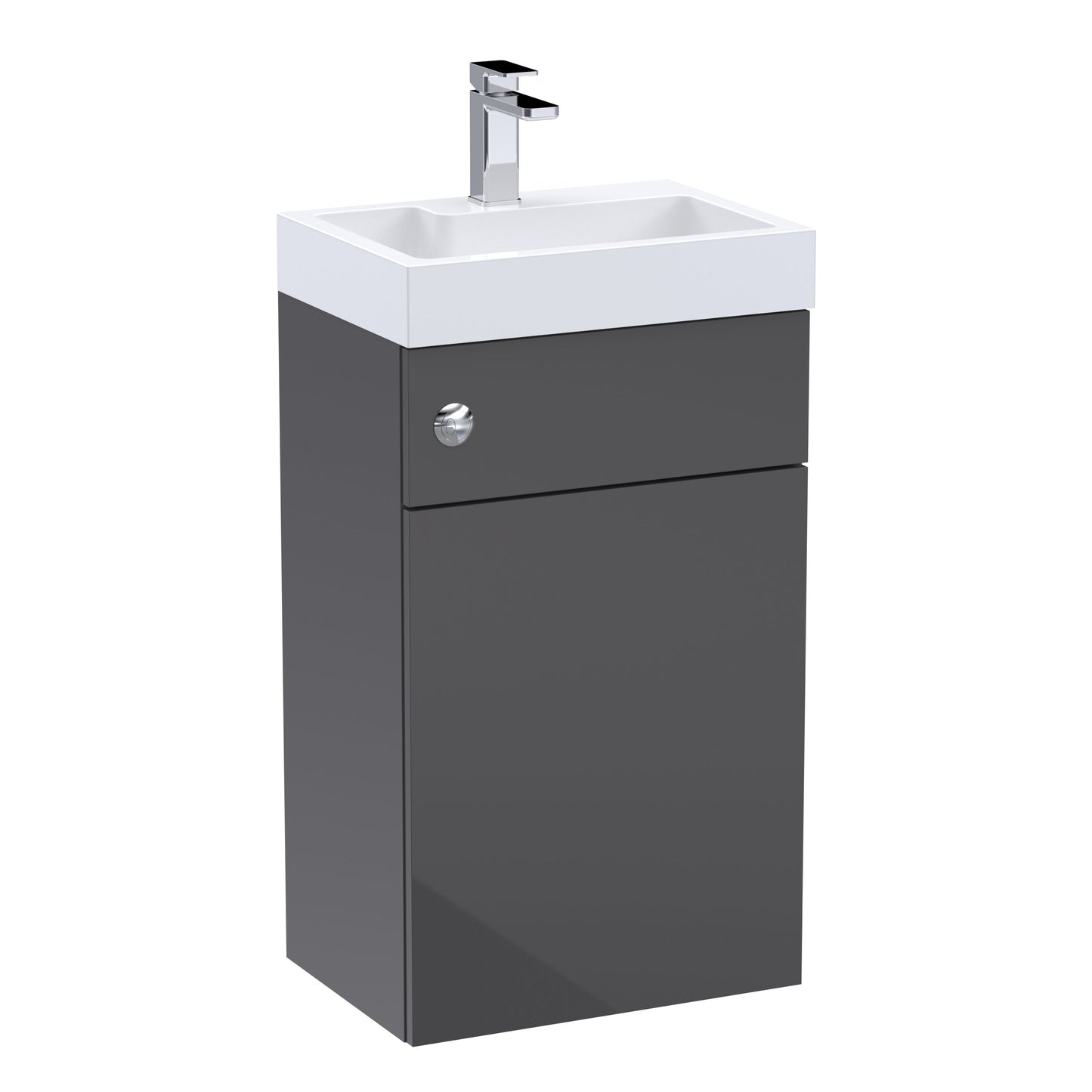 Fairford Carnation 500mm Gloss Grey WC and Basin Combination Unit