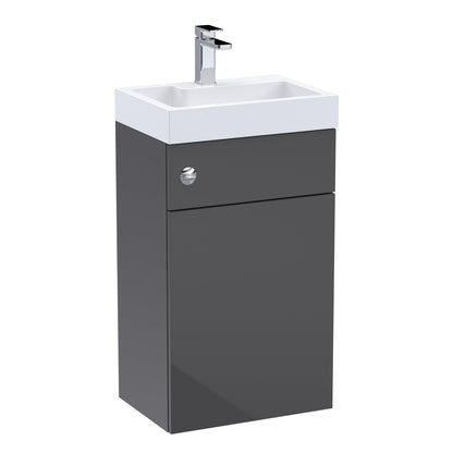 Fairford Carnation 500mm Gloss Grey WC and Basin Combination Unit