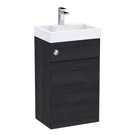 Fairford Carnation 500mm Charcoal Woodgrain 2 in 1 WC Unit & Basin