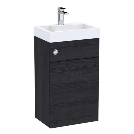 Fairford Carnation 500mm Charcoal Woodgrain 2 in 1 WC Unit & Basin