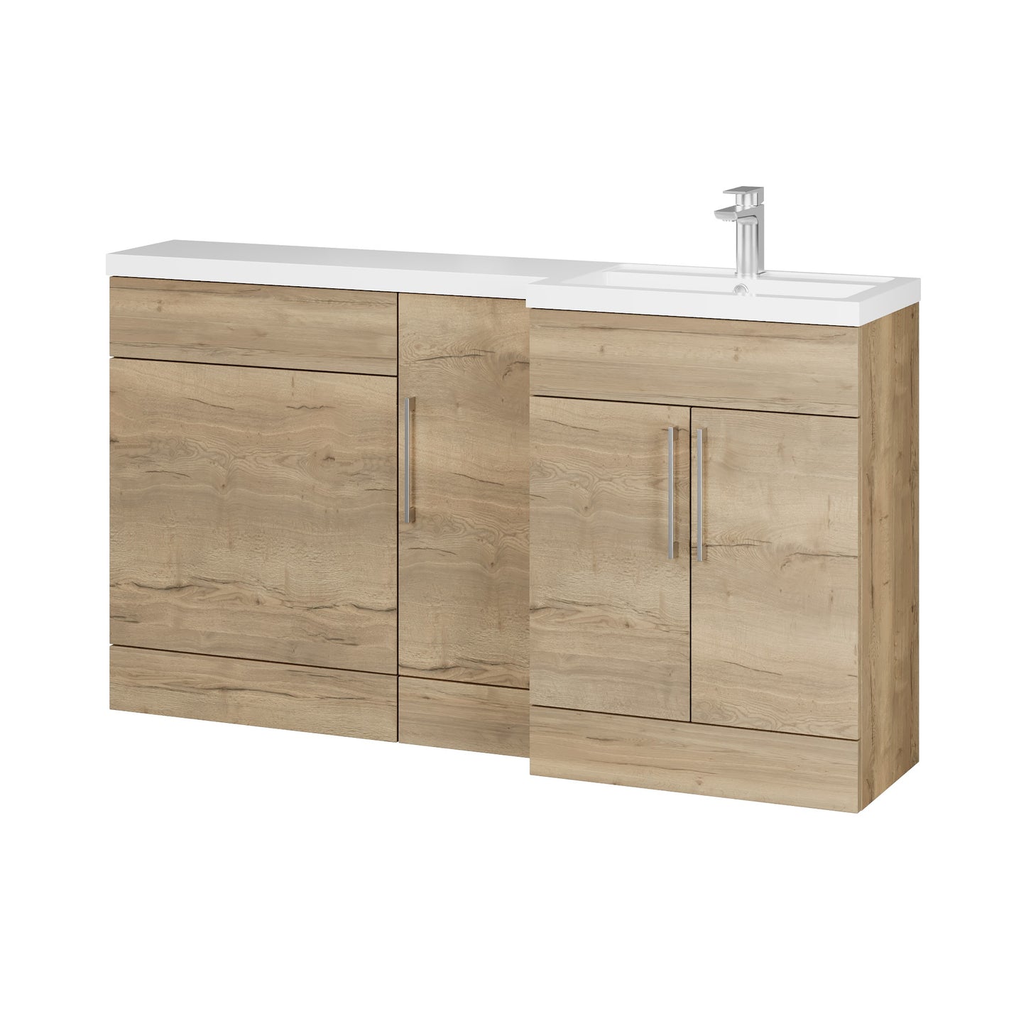 Fairford Union Style Slab Dark Oak 1500mm L Shape Right Hand Combination Pack