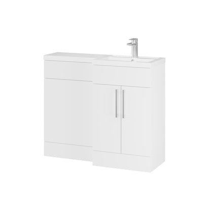 Fairford Union Style Slab Matt White 1000mm L Shape Right Hand Combination Pack