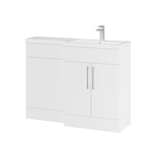 Fairford Union Style Slab Matt White 1100mm L Shape Right Hand Combination Pack