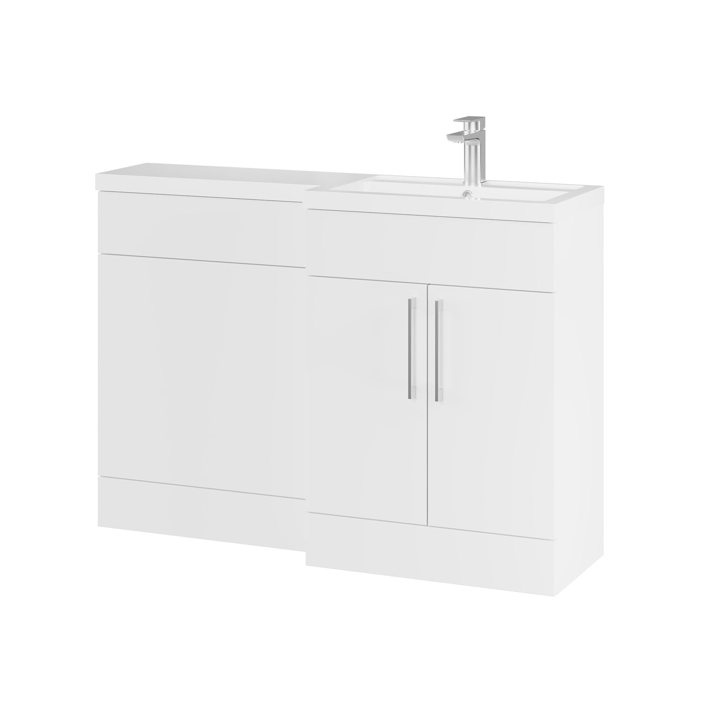Fairford Union Style Slab Matt White 1200mm L Shape Right Hand Combination Pack