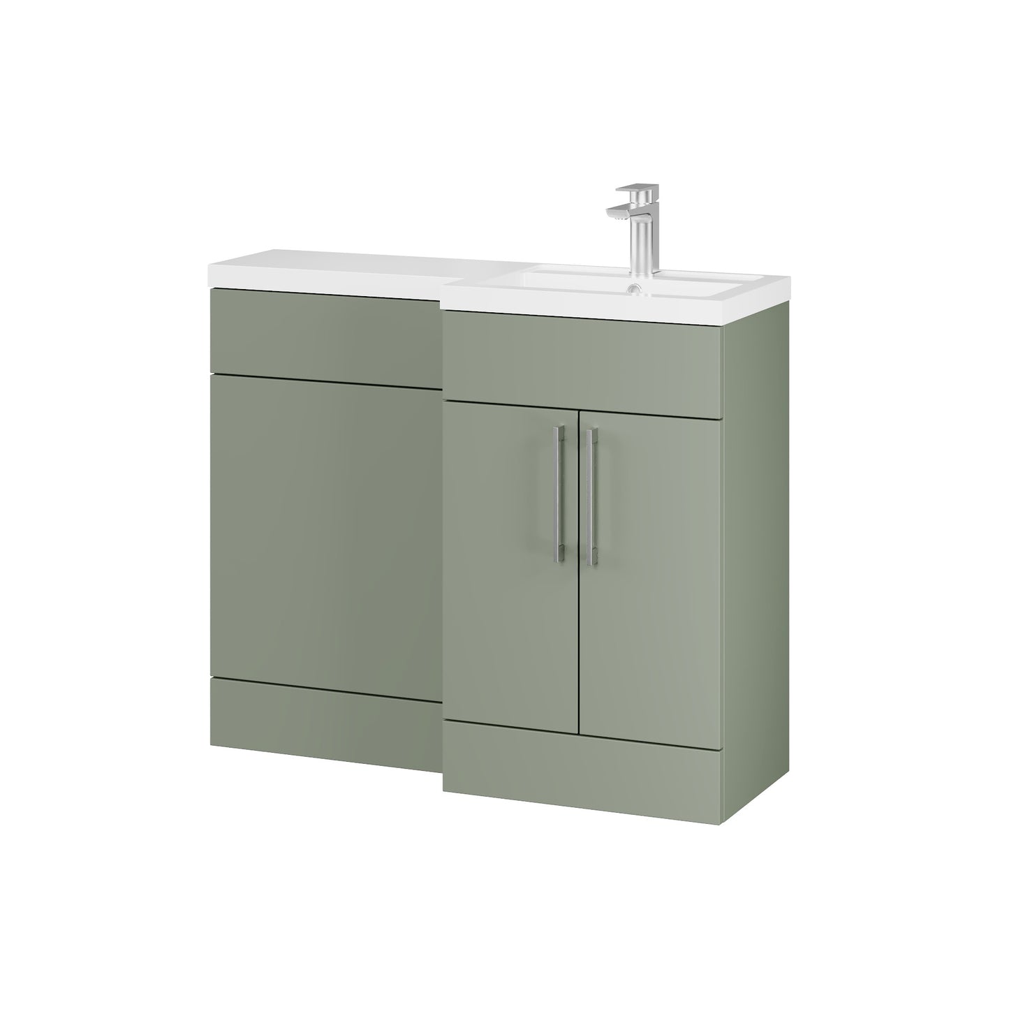 Fairford Union Style Slab Matt Lux Green 1000mm L Shape Right Hand Combination Pack