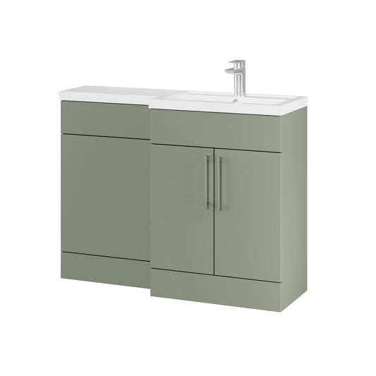 Fairford Union Style Slab Matt Lux Green 1100mm L Shape Right Hand Combination Pack