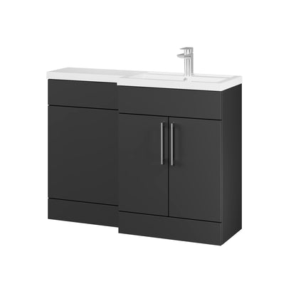 Fairford Union Style Slab Matt Soft Black 1100mm L Shape Right Hand Combination Pack