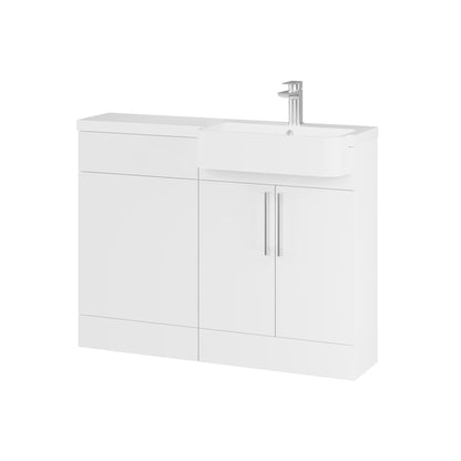 Fairford Union Style Slab Matt White 1100mm Round Semi Recessed Basin Right Hand Combination Pack