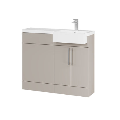 Fairford Union Style Slab Matt Stone Grey 1000mm Square Semi Recessed Basin Right Hand Combination Pack