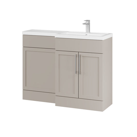 Fairford Union Style Shaker Matt Stone Grey 1100mm L Shape Right Hand Combination Pack