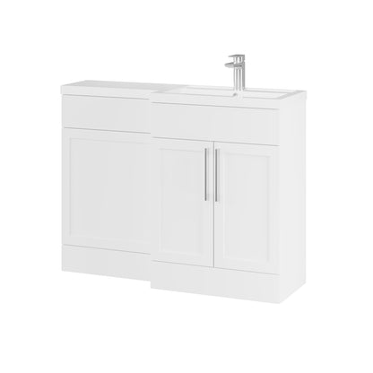 Fairford Union Style Shaker Matt White 1100mm L Shape Right Hand Combination Pack