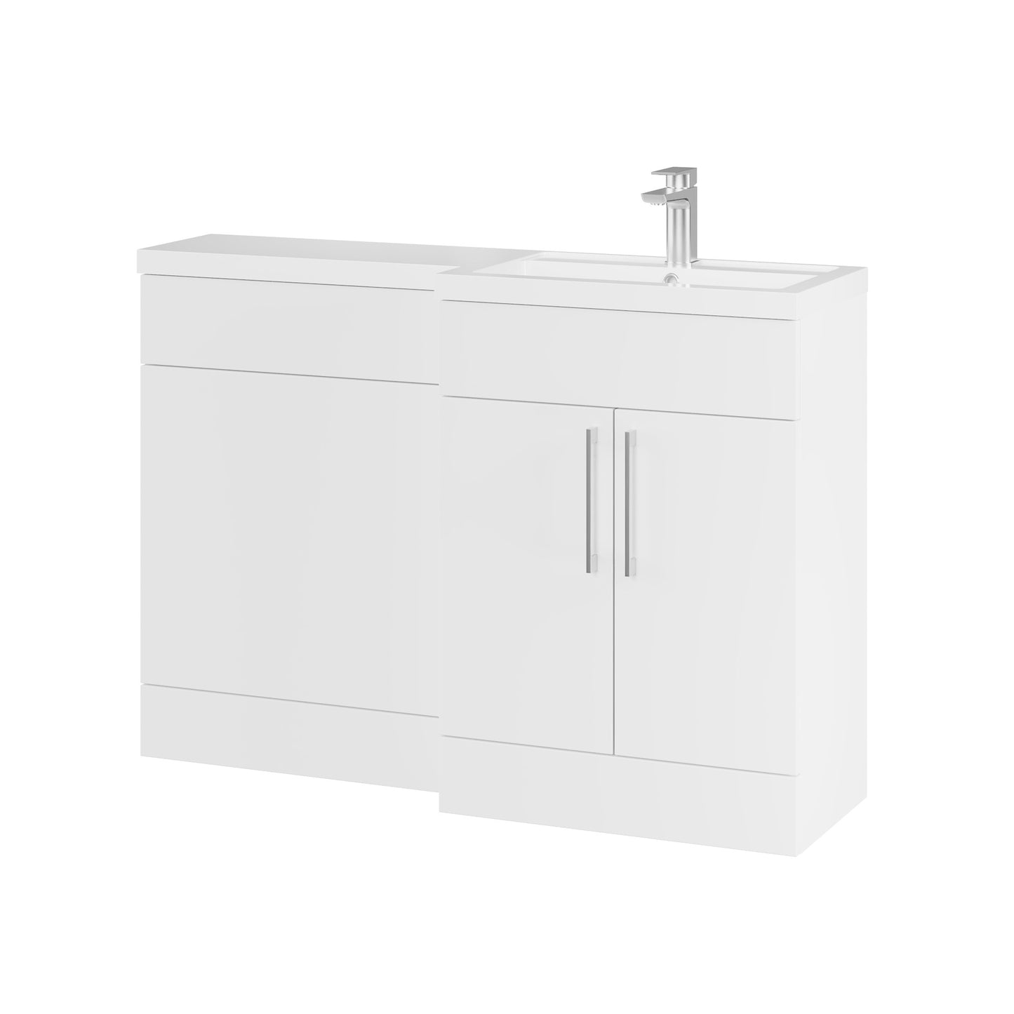 Fairford Union Style Shaker Matt White 1200mm L Shape Right Hand Combination Pack