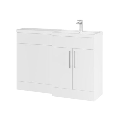Fairford Union Style Shaker Matt White 1200mm L Shape Right Hand Combination Pack