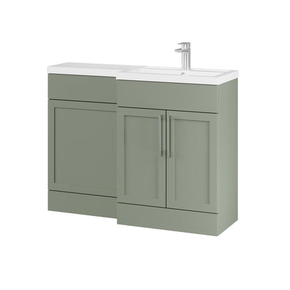 Fairford Union Style Shaker Matt Lux Green 1100mm L Shape Right Hand Combination Pack