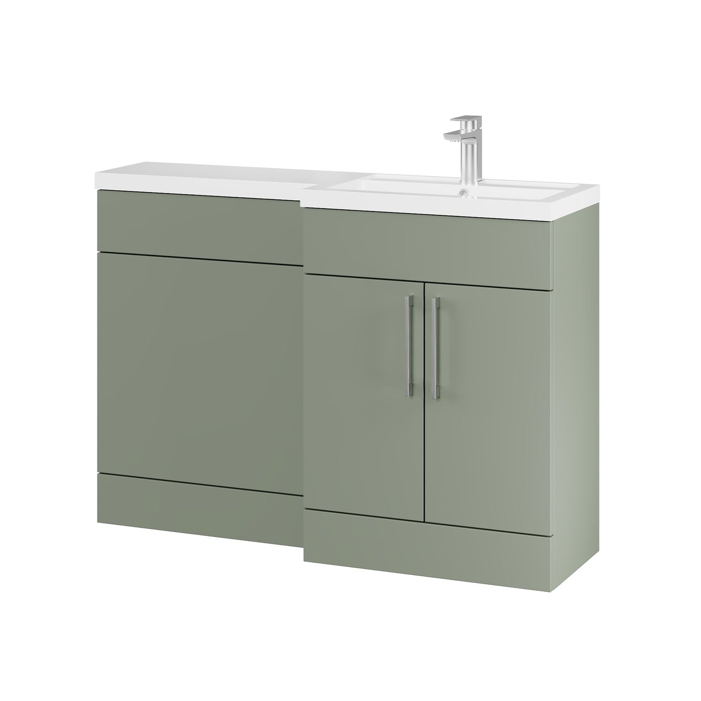 Fairford Union Style Shaker Matt Lux Green 1200mm L Shape Right Hand Combination Pack