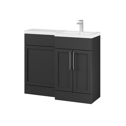Fairford Union Style Shaker Matt Soft Black 1000mm L Shape Right Hand Combination Pack