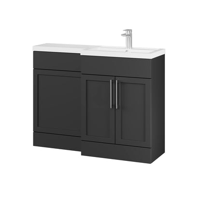 Fairford Union Style Shaker Matt Soft Black 1100mm L Shape Right Hand Combination Pack
