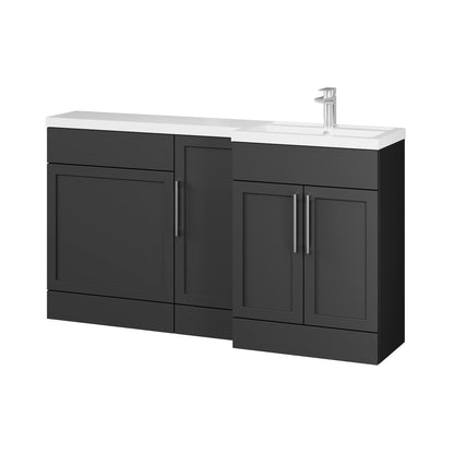 Fairford Union Style Shaker Matt Soft Black 1500mm L Shape Right Hand Combination Pack