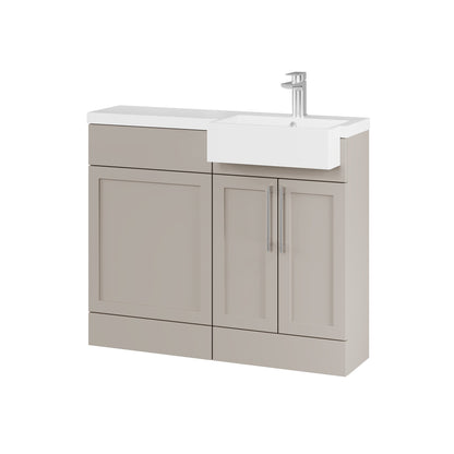Fairford Union Style Shaker Matt Stone Grey 1000mm Square Semi Recessed Basin Right Hand Combination Pack