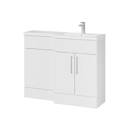 Fairford Union Gloss White 1100mm Round Semi Recessed Basin Right Hand Combination Pack