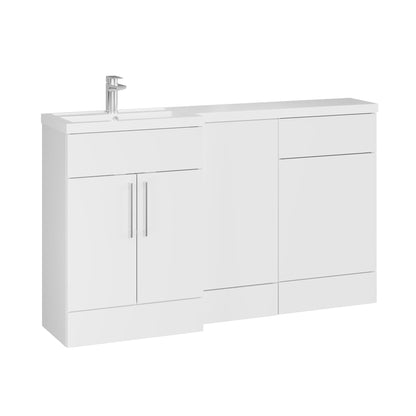 Fairford Union Gloss White 1500mm L Shape Left Hand Combination Pack