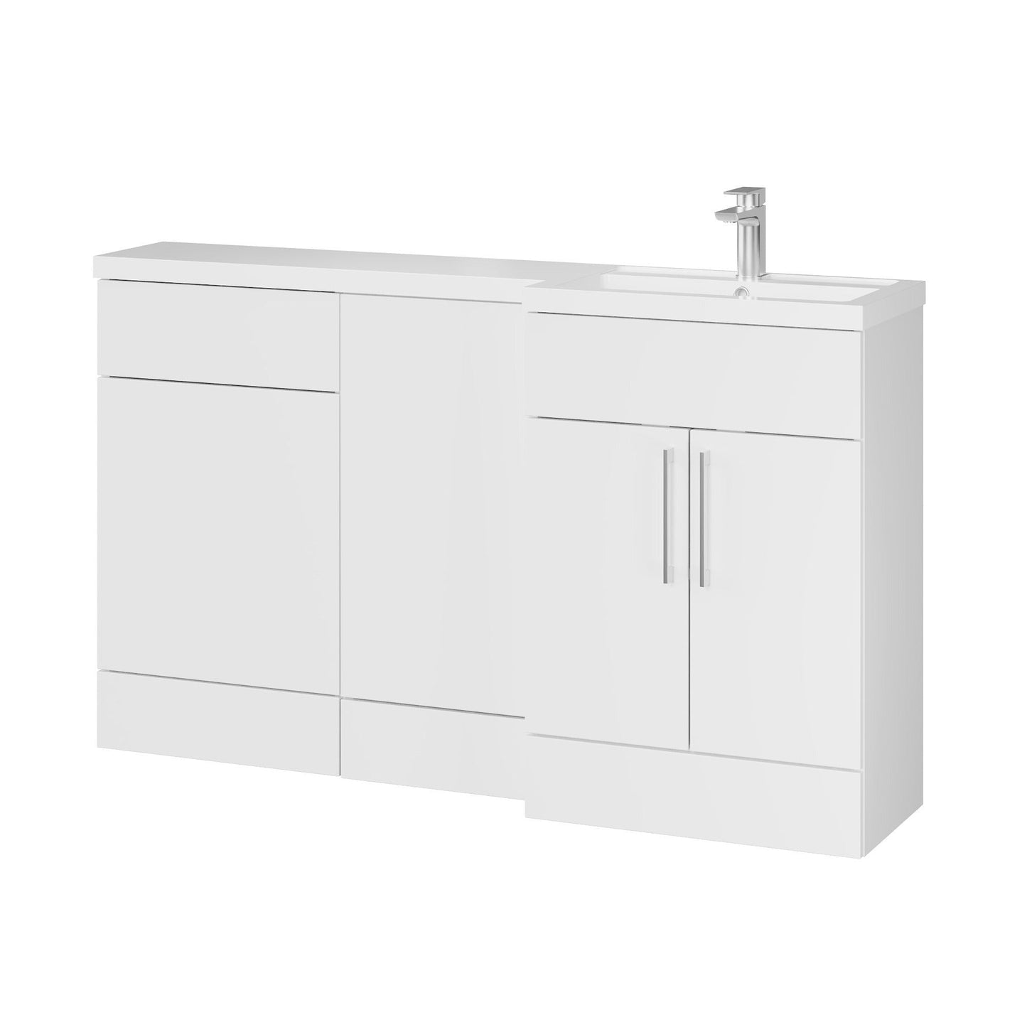 Fairford Union Gloss White 1500mm L Shape Right Hand Combination Pack