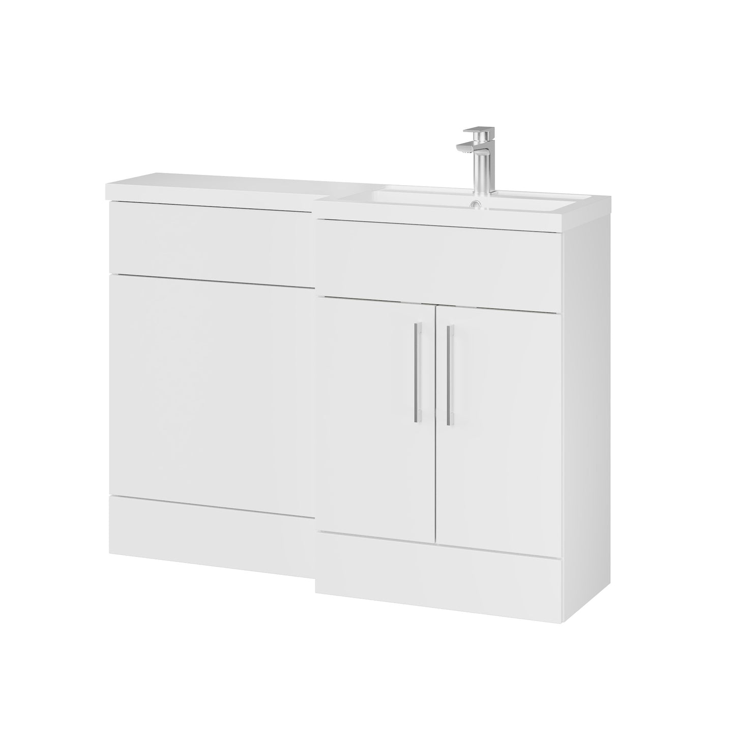 Fairford Union Gloss White 1200mm L Shape Right Hand Combination Pack