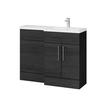 Fairford Union Black Woodgrain 1100mm L Shape Right Hand Combination Pack