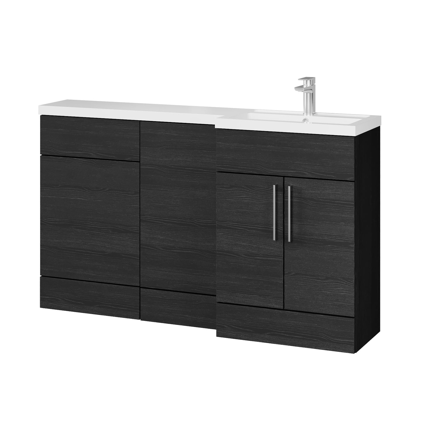 Fairford Union Black Woodgrain 1500mm L Shape Right Hand Combination Pack