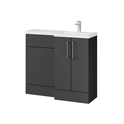 Fairford Union Gloss Grey 1000mm L Shape Right Hand Combination Pack