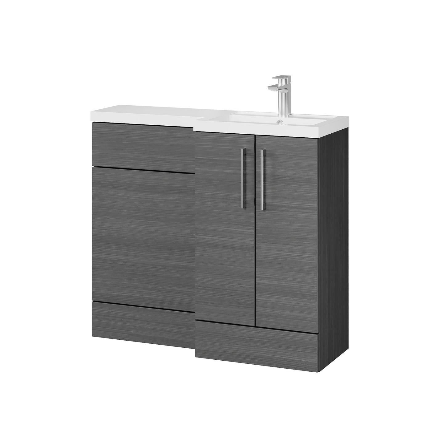 Fairford Union Anthracite Woodgrain 1000mm L Shape Right Hand Combination Pack