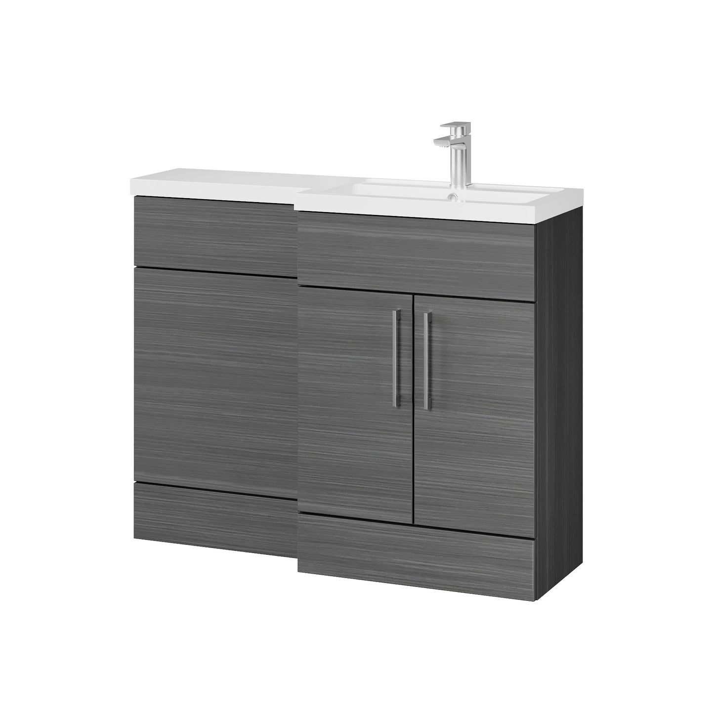 Fairford Union Anthracite Woodgrain 1100mm L Shape Right Hand Combination Pack