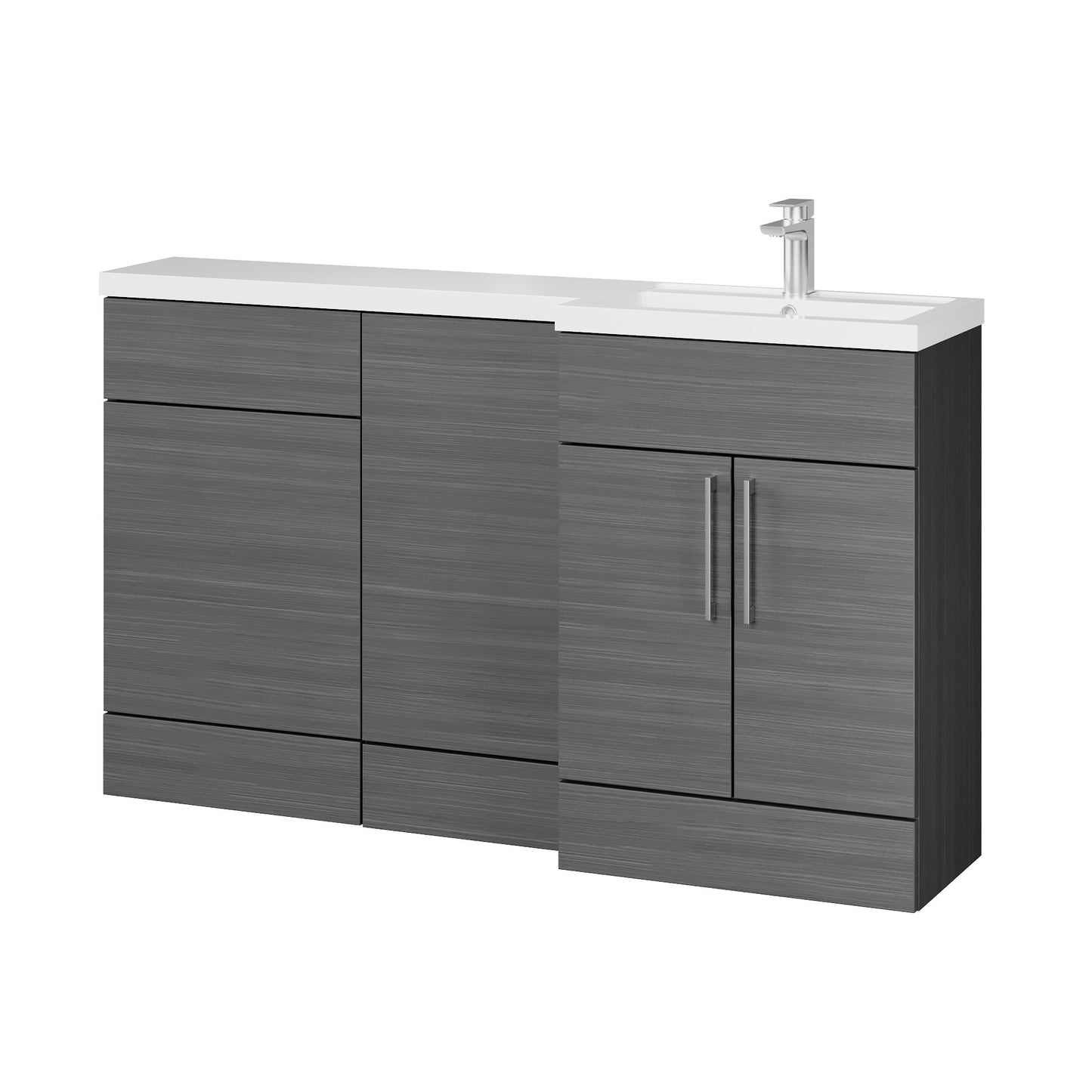 Fairford Union Anthracite Woodgrain 1500mm L Shape Right Hand Combination Pack