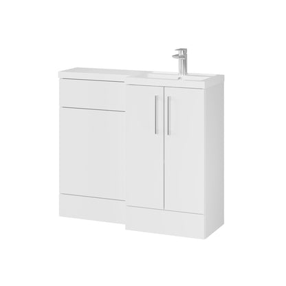 Fairford Union Gloss White 1000mm L Shape Right Hand Combination Pack