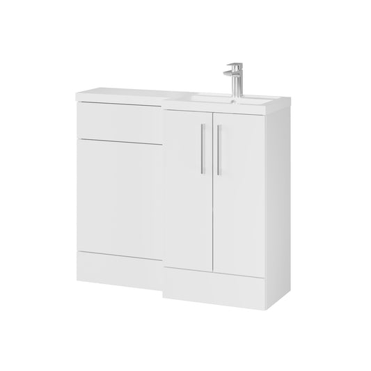 Fairford Union Gloss White 1000mm L Shape Right Hand Combination Pack