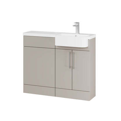 Fairford Union Style Slab Matt Stone Grey 1000mm Round Semi Recessed Basin Right Hand Combination Pack
