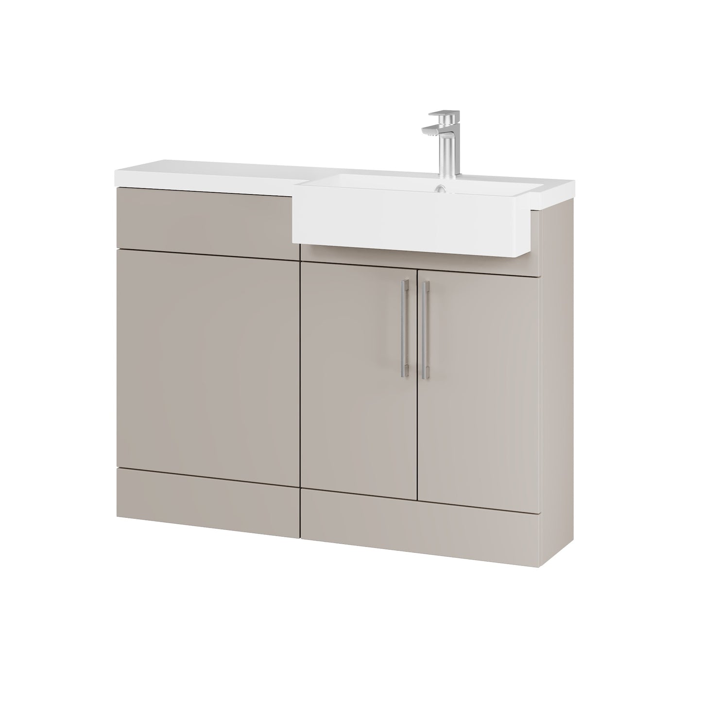 Fairford Union Style Slab Matt Stone Grey 1100mm Square Semi Recessed Basin Right Hand Combination Pack