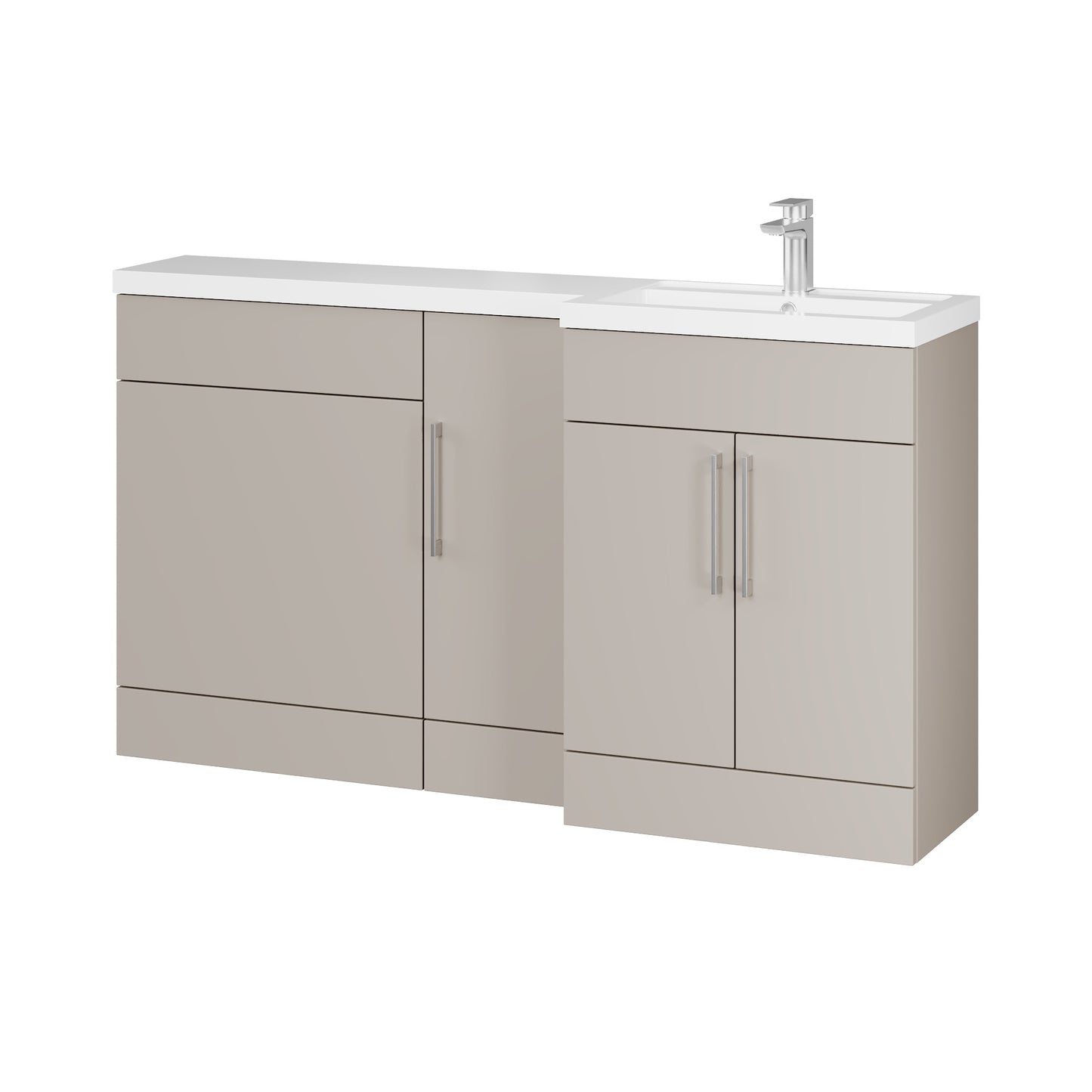 Fairford Union Style Slab Matt Stone Grey 1500mm L Shape Right Hand Combination Pack