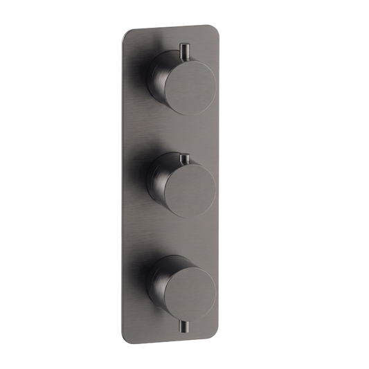Fairford Element 7 Gunmetal Triple Shower Valve, 3 Outlet