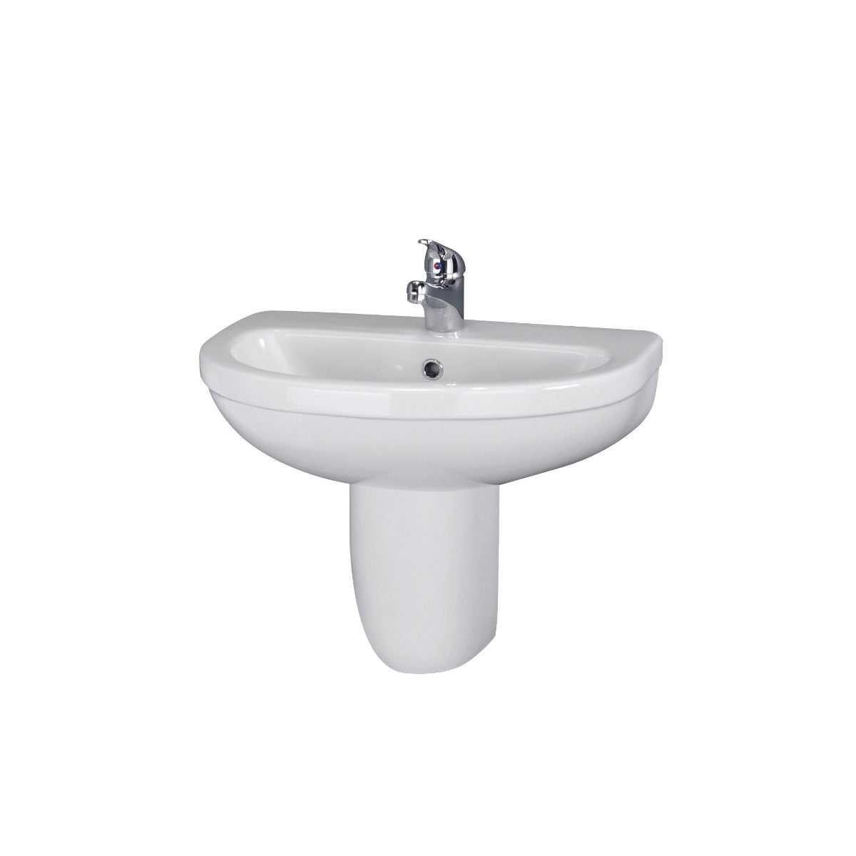 Fairford Gravo 550mm 1TH Basin and Semi Pedestal