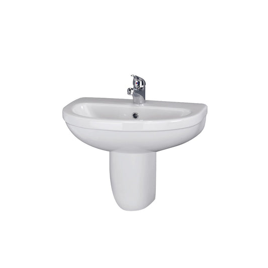 Fairford Gravo 550mm 1TH Basin and Semi Pedestal